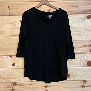 Chicos The Ultimate Tee Black 3/4 Sleeve Tunic Top